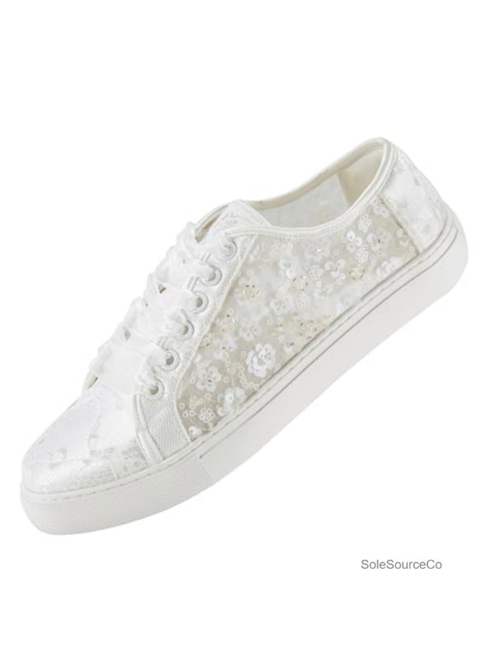 Lace Wedding Sneakers Floral Embroidery Ribbon Laces Bridal Flat Shoes